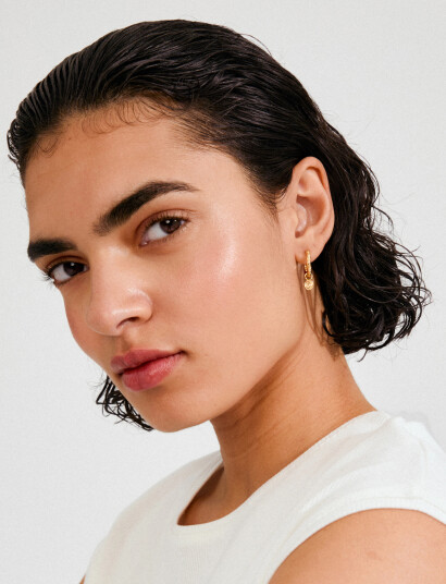 Pilgrim Fire Hoop Earrings Gold Plated Gold ONE SIZE Pilgrim Fire Hoop Earrings Gold Plated Gold ONE SIZE