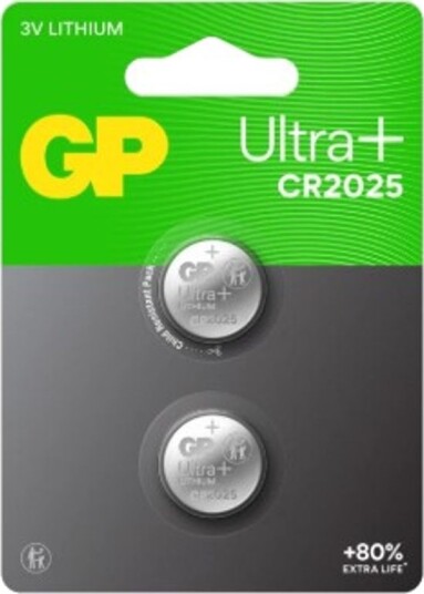 GP Batteries CR2025 2-pakning GP Ultra Plus Litiumknappcellebatterier