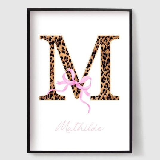 Namly Design Personalisert Plakat Tilpasset Navn Leopard Stil POSTERCSDZVB