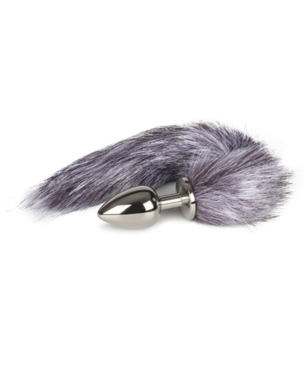 EasyToys: Fox Tail Plug No. 4, large, sølv/grå