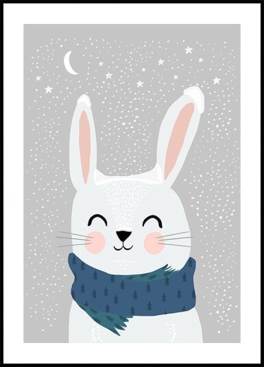 Winter Bunny Bliss Plakat / 21x30cm