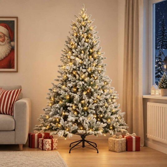 vidaXL Kunstig sammensatt juletre 120 cm 150 LED-lys Varmhvit