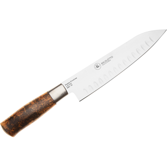 Brusletto 19 cm Hunter Premium Chef Kokkekniv med Luftlommer i Tre