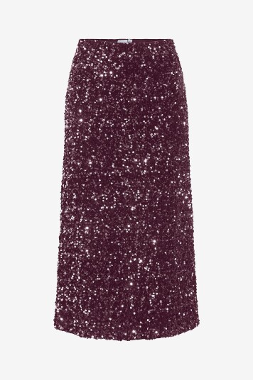 Vila Skjørt viFaith HW Midi Sequin Rød