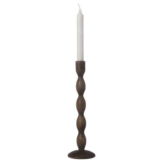 Ernst Ljusstake trä d9 h21 cm mörkbrun Lysestake