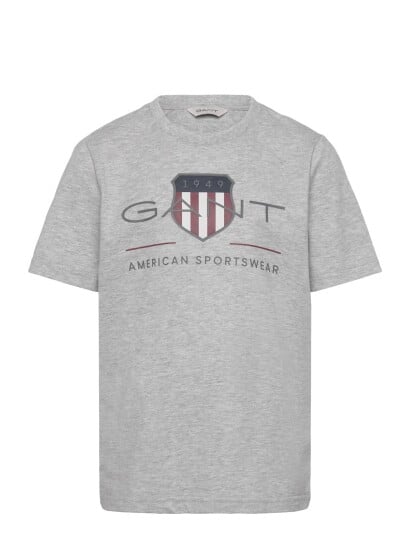 Gant Kids Archive Shield Ss T Shirt   Grey   134