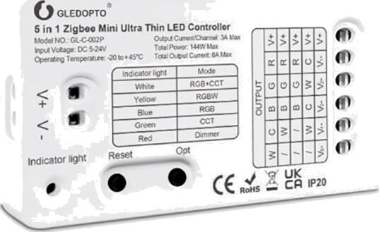 Gledopto Zigbee Mini 5-I-1 LED-Strip Kontroller RGBCCT RGBW RGB WW/CW