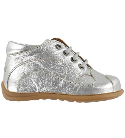 Bisgaard Begynner Sko Sølv m. Knytting 25 Babysko Metallic
