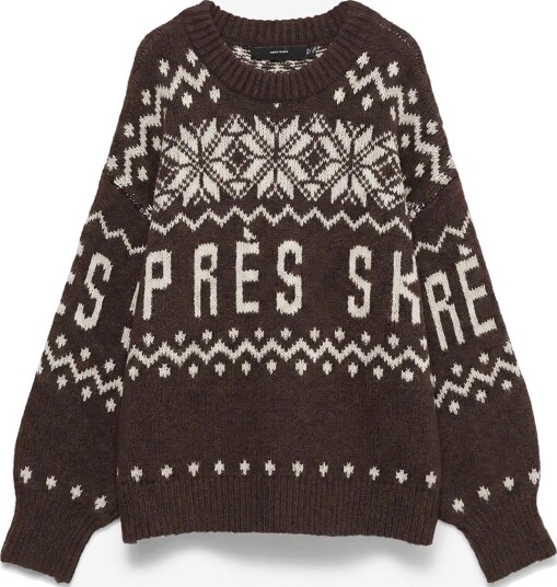 Vero Moda Vmmoritz Ls O Neck Pullover CHOCOLATE TORTE XL