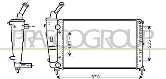 PRASCO LA001R008 Radiator motorkjøling