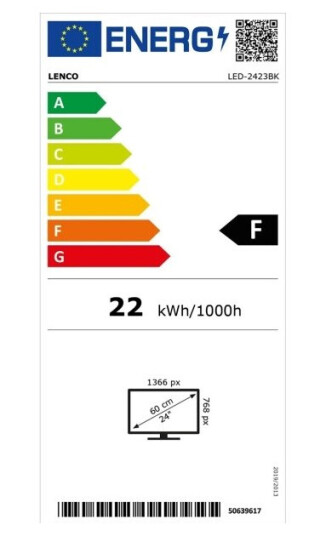 Lenco LED-2423BK 24" LED-TV 720p HD Svart