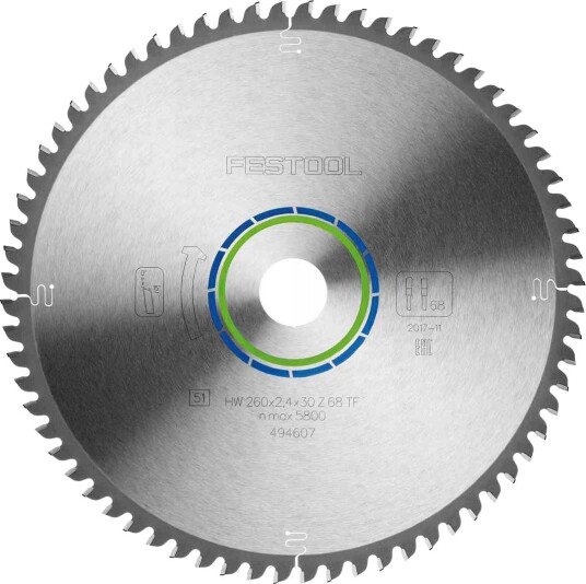 Festool 494607 Sirkelsagblad for aluminium - 260x2,4x30mm, 68 tenner