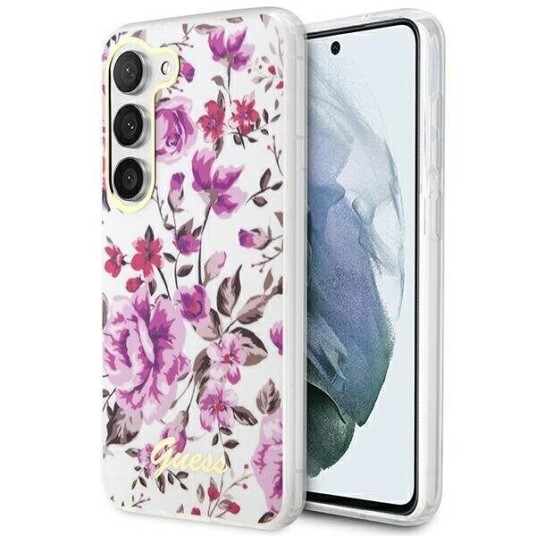 Guess Case For Samsung Galaxy S23 Plus Guhcs23mhcfwst White Hc Iml Flower Guess Case For Samsung Galaxy S23 Plus Guhcs23mhcfwst White Hc Iml Flower