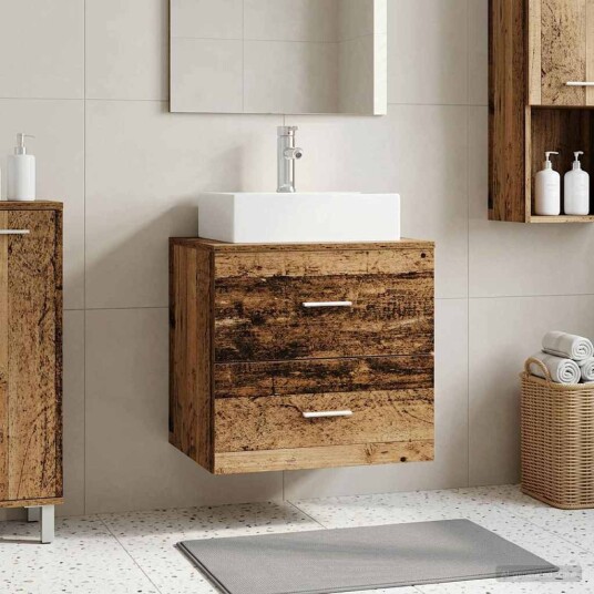  Vegghengt vaskeservant Gammelt tre 49,5 x 41 x 62,5 cm