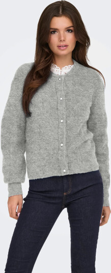 JDY Jdylumi Life L/S Button Cardiga Knt Noos   Grey   XS
