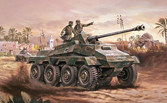 Airfix 1/76 Sd.Kfz.234 Pansret Bil Modellsett - Vintage Classics