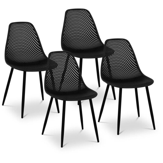 Fromm & Starck Stol - 4 stk. - maks 150 kg - sete 52 x 46,5 cm - sort 10260139