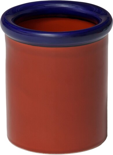Nine Rod Pot Ceramic H175 X Ø153 Dark Blue/terracotta Vaser Julien Renault Blå