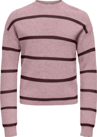 Kids Only Kogfranca Life Short L/S Stripe Knt Noos Pink 122 128