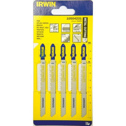 Irwin 100 mm T118A Stikksagblad for Metall 5-pakning - HSS Blader 8 TPI
