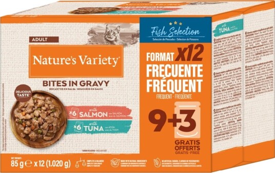 Nature’S Variety Våtfôr Nature'S Variety Biter I Saus Fiskeutvalg 2 Sorter 48 X 85 G