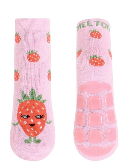 Melton Strawberry Socks Anti Slip Pink 23/26