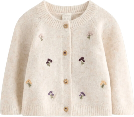 Lindex Cardigan With Embroidery Beige 98