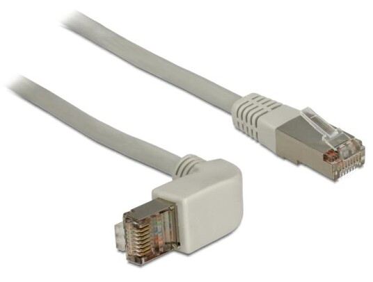 Delock 1m RJ45 Cat 5e Nettverkskabel oppover vinkel SF/UTP Grå