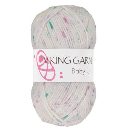 Viking Garn Baby Ull 3304 Hvit Print
