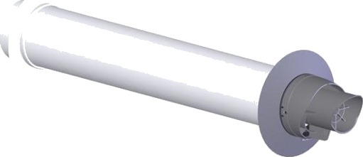 80/125 Metalbestos ConneXt vegggjennomføring PP/Alu white 800 mm