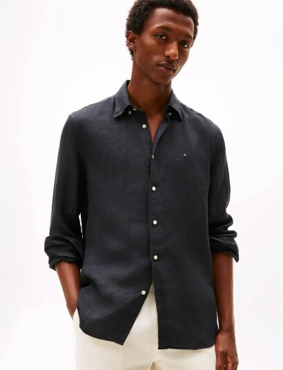 Tommy Hilfiger Pigment Dyed Li Solid Rf Shirt Black XXL Tommy Hilfiger Pigment Dyed Li Solid Rf Shirt Black XXL