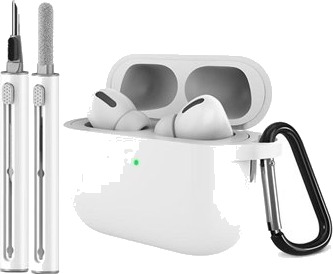 MTP Products AirPods Pro 3 silikonetui med karabinkrok og rengjøringspenn Hvit MTP Products AirPods Pro 3 silikonetui med karabinkrok og rengjøringspenn Hvit