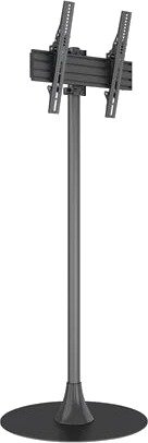 Multibrackets M stand - for flat panel - single pole round floor base - black - Max 50 kg - recommended for 65"
