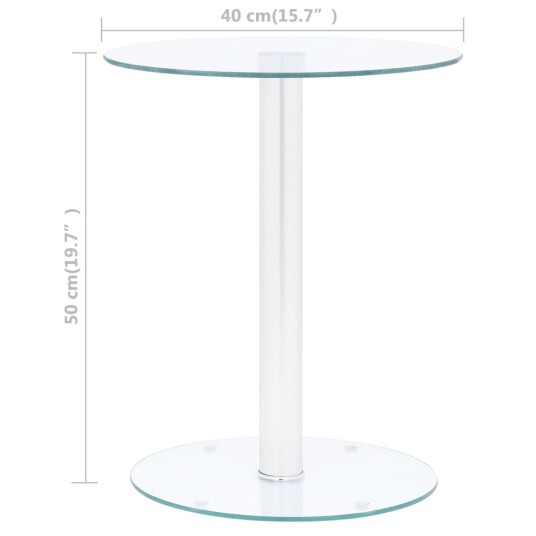 vidaXL Salongbord gjennomsiktig 40 cm herdet glass