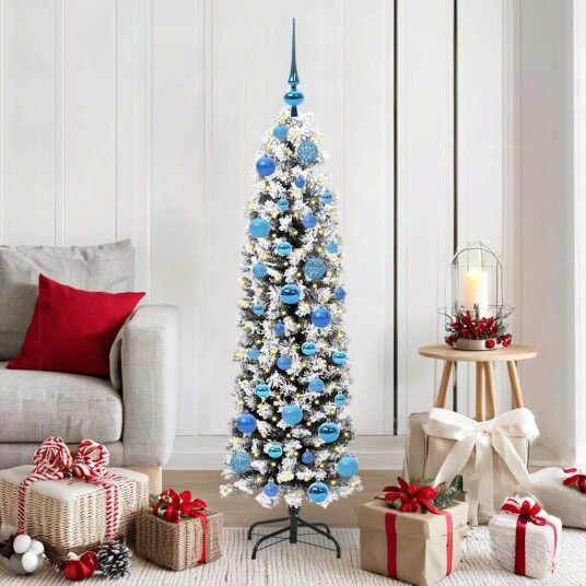 Kunstig juletre med 150 LED grønn 150 cm PVC og stål og plast Kunstig juletre med 150 LED grønn 150 cm PVC og stål og plast