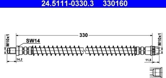 ATE 24.5111 0330.3 Bremseslange