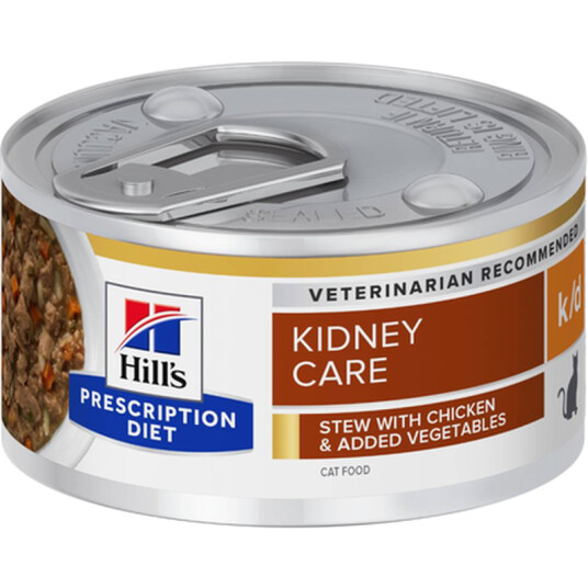 K/D Kidney Care Chicken & Vegetables Stew Canned Wet Cat Food 82 G X 24 K/D Kidney Care Chicken & Vegetables Stew Canned Wet Cat Food 82 G X 24
