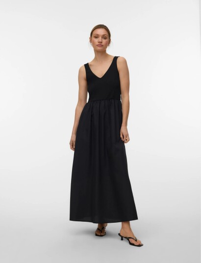 Vero Moda Vmvally Sl Long Dress Jrs Noos   Black   XS