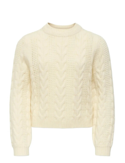 Kids Only Kogrubina Ls Cable O-Neck Cp Knt - Cream - 122-128