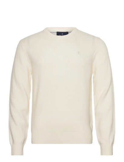 Hackett London Lambswool Crew - Cream - L