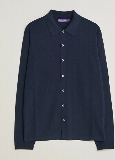 Ralph Lauren Purple Label Milano Stich Cardigan Racing Navy