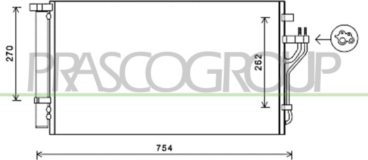Kondensator klimaanlegg PRASCO HN804C001 Kondensator klimaanlegg PRASCO HN804C001