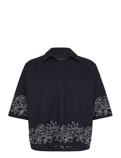 French Connection Alissa Cotton Popover - Navy - XS