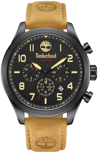Timberland Herreklokke TDWGF0009701 Ashmont Sort/Lær Ø46 mm Timberland Herreklokke TDWGF0009701 Ashmont Sort/Lær Ø46 mm