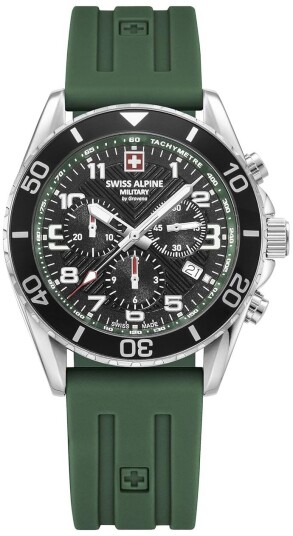 Swiss Alpine Military Herreklokke 7029.9834 Raptor Sort/Gummi Ø42 mm