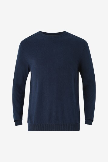 Selected Homme Genser slhBerg Crew Neck Blå