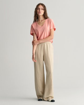 GANT Linen Blend Pull On Pants Beige 38 GANT Linen Blend Pull On Pants Beige 38
