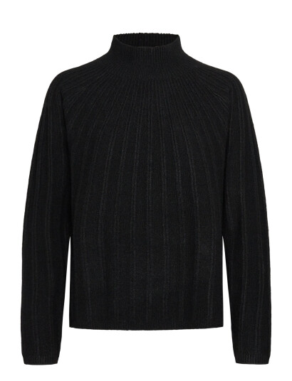 French Connection Kezia Recycled Mock Rib Jumper - Black - S French Connection Kezia Recycled Mock Rib Jumper - Black - S