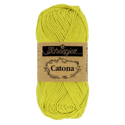 Scheepjes Catona Garn 245 Grønn Gul - 10g Scheepjes Catona Garn 245 Grønn Gul - 10g