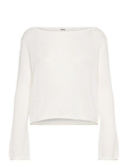 Monki Boatneck Knitted Sweater Cream XS